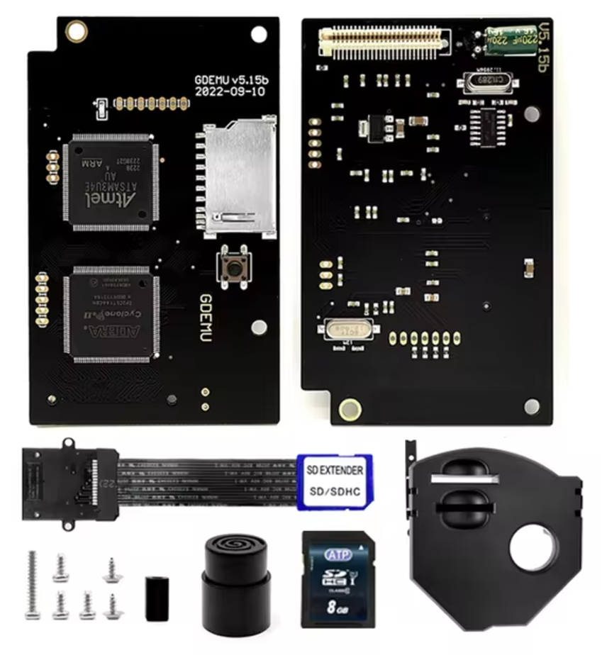 GDEmu ODE Optical Drive Emulator Kit for SEGA DreamCast with Mounting and 8GB SD Extender