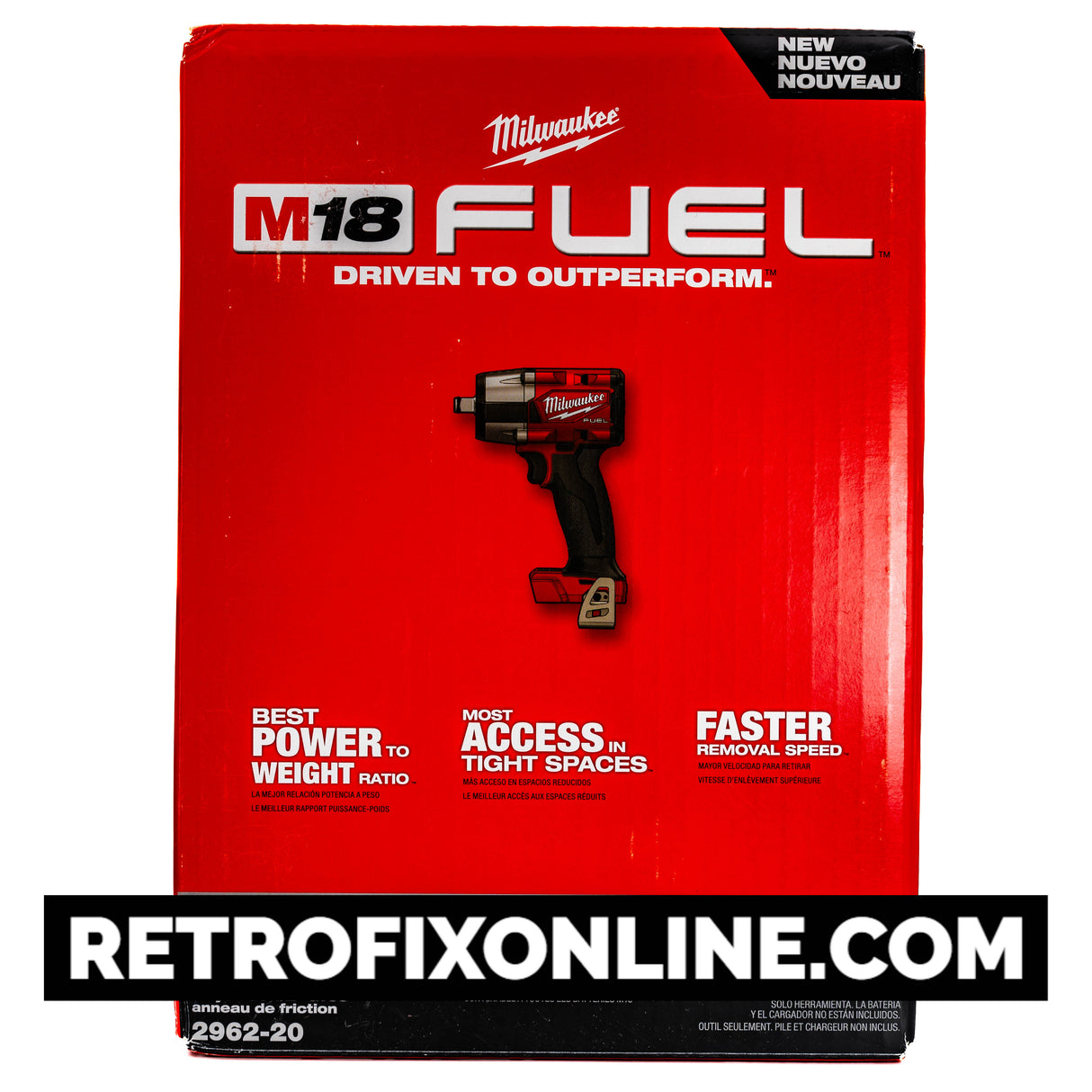 Milwaukee 2962-20 M18 FUEL 1/2" Mid-torque Impact Wrench with Friction Ring