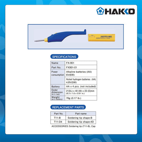 Hakko FX901 Cordless Soldering Iron, Made in Japan - Retrofix